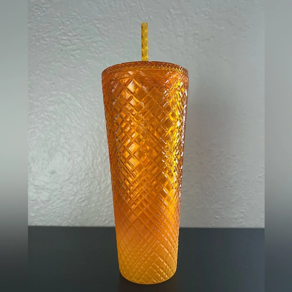 ✨NWOT - Starbucks 2021 Orange Jeweled Cold Beverage Tumbler✨